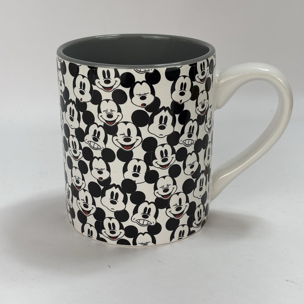 Disney Mickey Mouse Ceramic Black/White Coffee Mug 14oz All Over Print